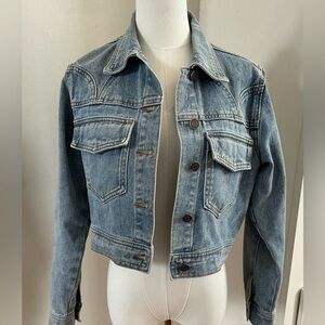 saltwater LUXE cropped denim jean jacket, small